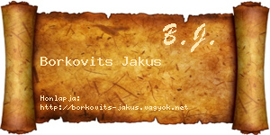 Borkovits Jakus névjegykártya